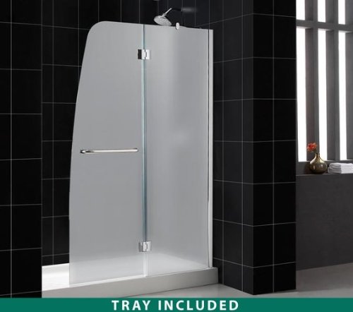 Aqua 48 x 72 Shower Door and 36 x 60 Base Set Shower Door / Hardware Finish: Frosted Glass / Chrome, Drain Location: Center, Shower Door Configuration: Right Wall