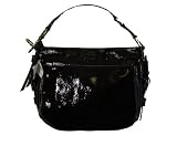 Coach Black Patent Leather Zoe Hobo Zip Handbag 12735 $428