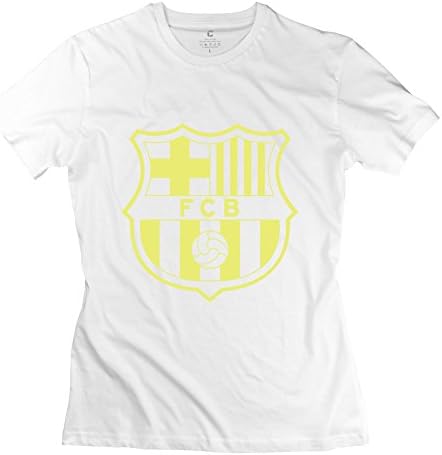 JIEN Women's UEFA 2015 FCB Barcelona FC Red Core Crest T-shirt XXL White