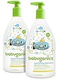 Babyganics Moisturizing Daily Lotion, Fragrance Free, 17oz Pump Bottle (Pack of 2)