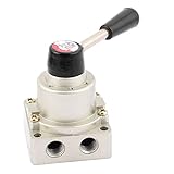 uxcell　ハンドレバー空気弁　VH200-02　空気流体　3ポジション4ウェイ・4ポート