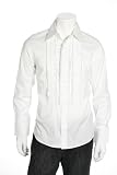 7 Diamonds White Long Sleeve Barrel Cuff Tuxedo Button Front Shirt
