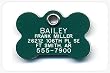 Pet ID Tag - Bone - Custom engraved cat and dog ID tags. Pet safety tag has reflective coating and is available in plastic, stainless steel and brass.