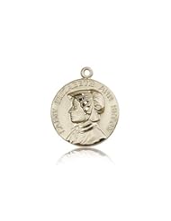 Free Engraving Included Medal-14k Gold St. Saint Elizabeth Ann Seton Medal 3/4 x 5/8" 1464KT w/o Chain w/Box Patron Saint of Loss of Parent or Child