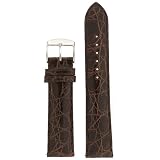 Watch Band Genuine Crocodile Brown Padded Built-In Spring Bars 18 millimeter