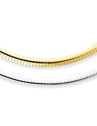 14k 5mm Reversible White & Yellow Domed Omega Necklace