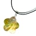 Flower Shell Pendant Necklace - Brown Leather Cord
