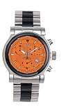 CROTON SWISS MADE MENS CHRONOMASTER WATCH CERAMIC & STAINLESS STEEL_ ORANGE DIAL