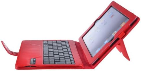 VIIGOOTECH® Removable Detachable Wireless Bluetooth Keyboard Case Cover Stand for iPad2&3& 4 - Red