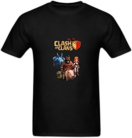 Panus Men's Printing Clash Clans Create t Shirts Design Short Sleeve M Black