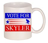 VOTE FOR SKYLER Coffee Mug Metallic White 11 oz