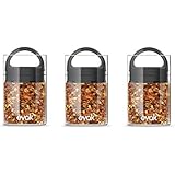 Prepara EVAK Glass Food Storage Container, Soft Touch Black Handle, Mini: Set of 3