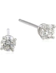 Platinum, Round, Diamond 4-Prong Stud Earrings (1/3 cttw, G-H Color, VS2 Clarity)