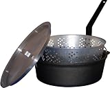 King Kooker CIFFB 6-Quart Cast-Iron Dutch Oven with Aluminum Lid and Basket