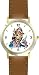 Werewolf or Were Wolf with Syringe - WATCHBUDDY&Acirc;&reg; DELUXE TWO-TONE THEME WATCH - Arabic Numbers - Brown Leather Strap-Size-Women's Size-Small