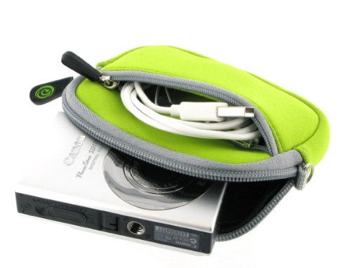 rooCASE Neoprene Sleeve Case (Neon Green) for Olympus FE-46 Digital Camera Pink