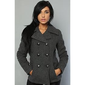 Spiewak The Jasper Pea Coat in Gray,Winter Coats & Jackets for Women