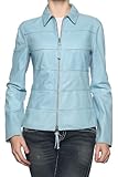 Cristiano di Thiene Leather Jacket TRACE, Color: Light Blue, Size: 38