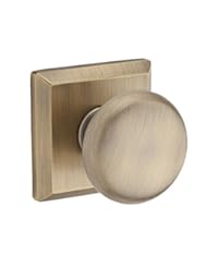 Home Improvement: Baldwin FDROUTSR049 Reserve Full Dummy Lockset x Round with Traditional Square Rose in Matte Brass & Black Finish - Top Notch Distributors, Inc. (Home Improvement)
