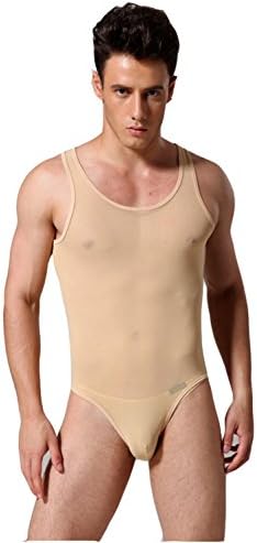 Men's Club Slim Stretch Mesh Lingerie Bodysuit Jumpsuits Bodywear Underwear