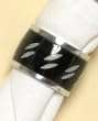 Decorative Napkin Rings With Inlaid Horn Set / 6