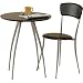 Kitchen & Housewares : Adesso 33" Cafe Chair with Black Leather & Steel Finish