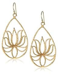 Satya Jewelry Gold Plate Teardrop Lotus Earrings