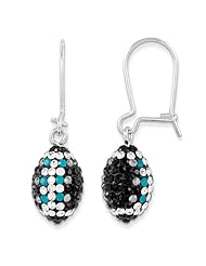 Sterling Silver Swarovski Elements Charlotte Spirit Football Earrings