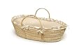 Badger Basket Company Natural Baby Moses Basket - Ecru/Beige Gingham Bedding