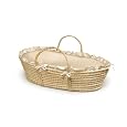 Badger Basket Company Natural Baby Moses Basket - Ecru/Beige Gingham Bedding