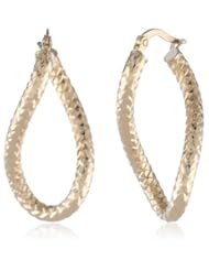 14K Italian Yellow Gold Diamond Cut Small Twist Earrings