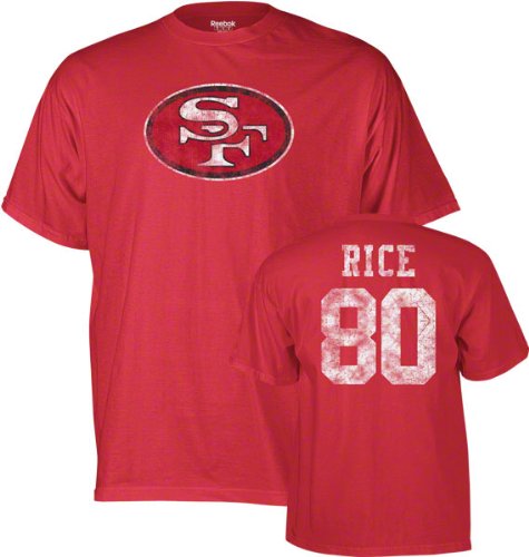 Jerry Rice San Francisco 49ers Red Vintage Name & Number Tee