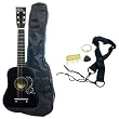 Austin Bazaar 25 Kid's Acoustic Toy Guitar with Carrying Bag and Accessories - Black