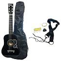 Austin Bazaar 25" Kid's Acoustic Toy Guitar with Carrying Bag and Accessories - Black