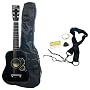 Austin Bazaar 25" Kid's Acoustic Toy Guitar with Carrying Bag and Accessories - Black