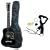 Austin Bazaar 25" Kid's Acoustic Toy Guitar with Carrying Bag and Accessories - Black