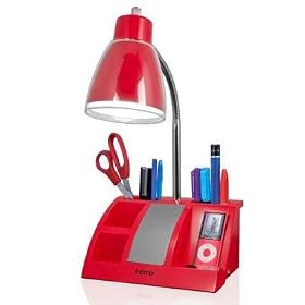 iHome iHL24-03 Colortunes Desk Organizer Lamp and iPod Player, Red