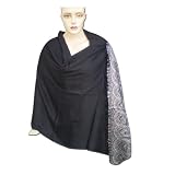 Royal Kraft提供 Apparel & Shoes Online Shop Ranking 6. Handmade Self Design Black Viscose Stole With Silver Border Women Dress (Free Shipping) Stle0053r