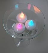 Lily's Home Battery Operated FLOATING Tealight LED Color Changing Candles, Great for Wedding Centerpiece, Christmas, Thanksgiving, Party Lights, Set of 10