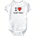 Baby Bodysuit White "I love Muay Thai " Sports