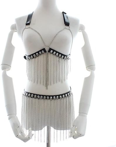 Charming Fetish Wear Bondage Leather Chain Restraint Wear Women's Sexy Wear