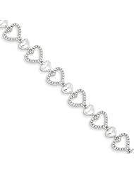 Sterling Silver Diamond Heart Bracelet