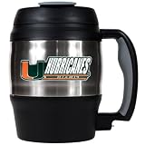 Miami Hurricanes UM NCAA 52Oz. Stainless Steel Macho Travel Mug With Bottle Opener