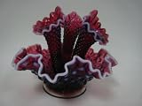 Vintage Fenton Plum Opalescent Hobnail 4 Pieces Epergne/Centerpiece Mint 1959-62