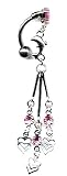 Belly Button Rings Dolphin Heart Reverse Navel