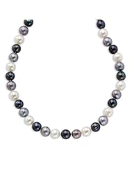 SS 18in 8-8.5mm Freshwater Cult. White/Platinum/Black Pearl Necklace