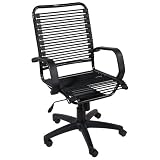 ITALMODERN Bradley High Back Bungie Office Chair, Black Bungies / Graphite Black Frame