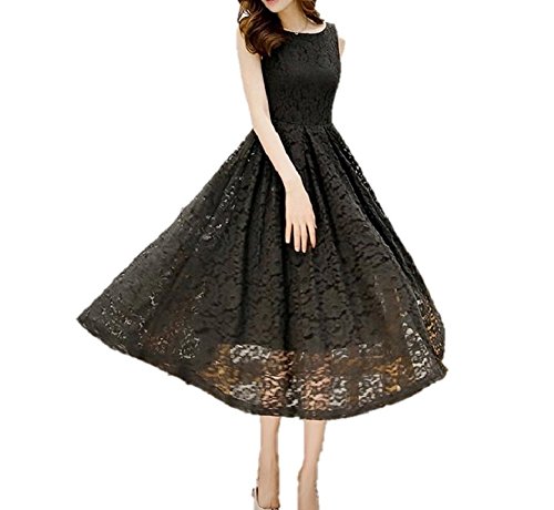 (サラキッド） SaraKid 総 レース フレア ロング ワンピース ミモレ丈 フォーマル ブラック ホワイト 結婚式 パーティー