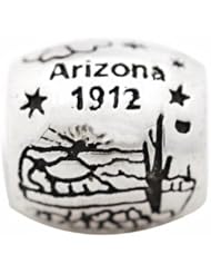 De Buman Sterling Silver Us 50 State Arizona Bead,hole 5mm