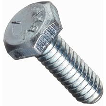 Grade 5 Zinc Plated Steel Hex Bolt, 1/4"-20, 3-3/4" Length (Pack of 10)